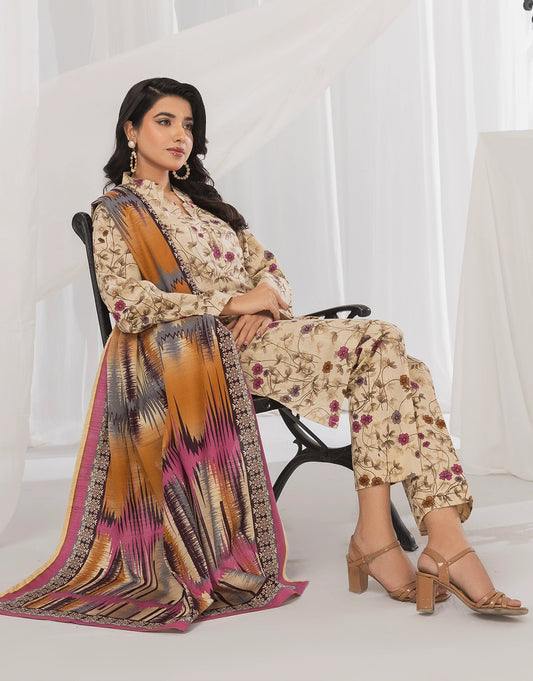 3 Piece - Digitally Printed Khaddar - R111