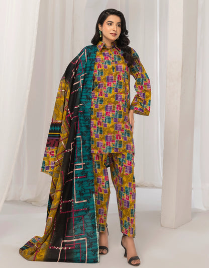 3 Piece - Digitally Printed Khaddar - R114