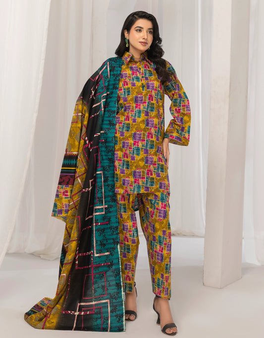 3 Piece - Digitally Printed Khaddar - R114