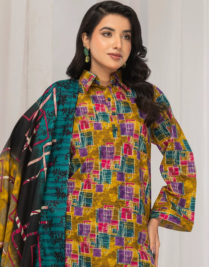 3 Piece - Digitally Printed Khaddar - R114