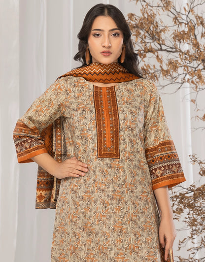 3 Piece - Digitally Printed Khaddar - R116