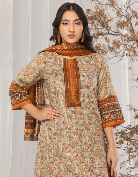 3 Piece - Digitally Printed Khaddar - R116
