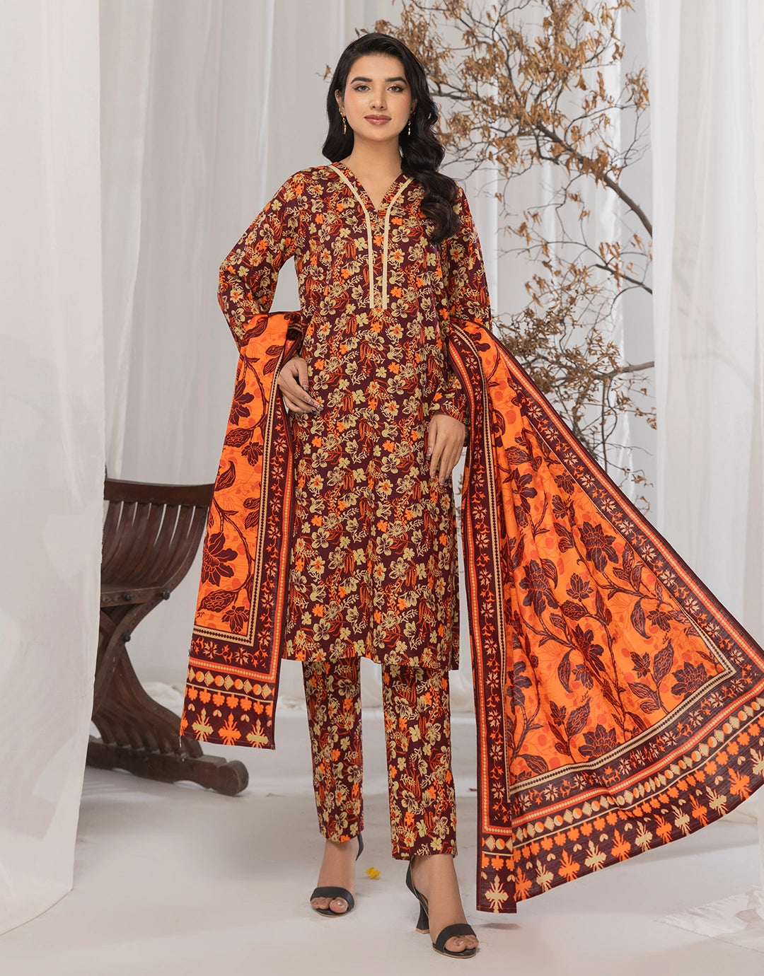 3 Piece - Digitally Printed Khaddar - R119