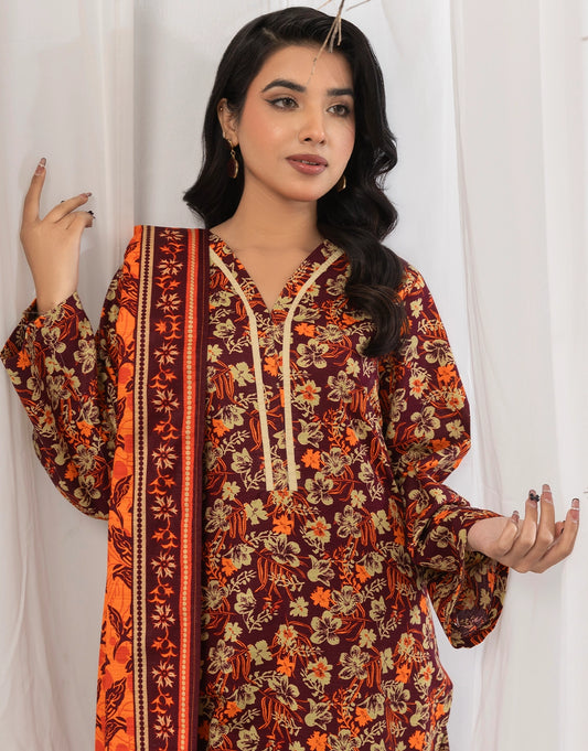 3 Piece - Digitally Printed Khaddar - R119