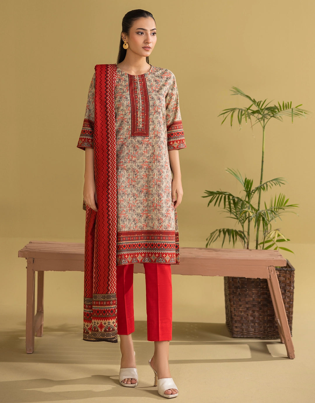 3 Piece - Digitally Printed Khaddar - R110
