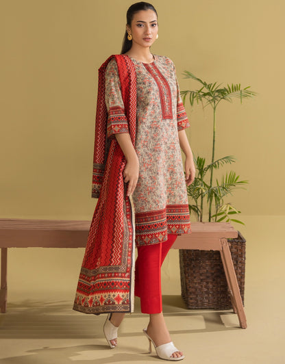 3 Piece - Digitally Printed Khaddar - R110