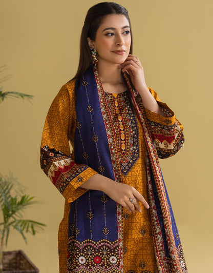 3 Piece - Digitally Printed Khaddar - R104