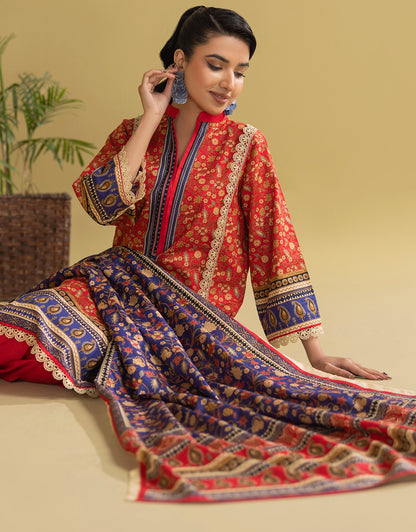3 Piece - Digitally Printed Khaddar - R105