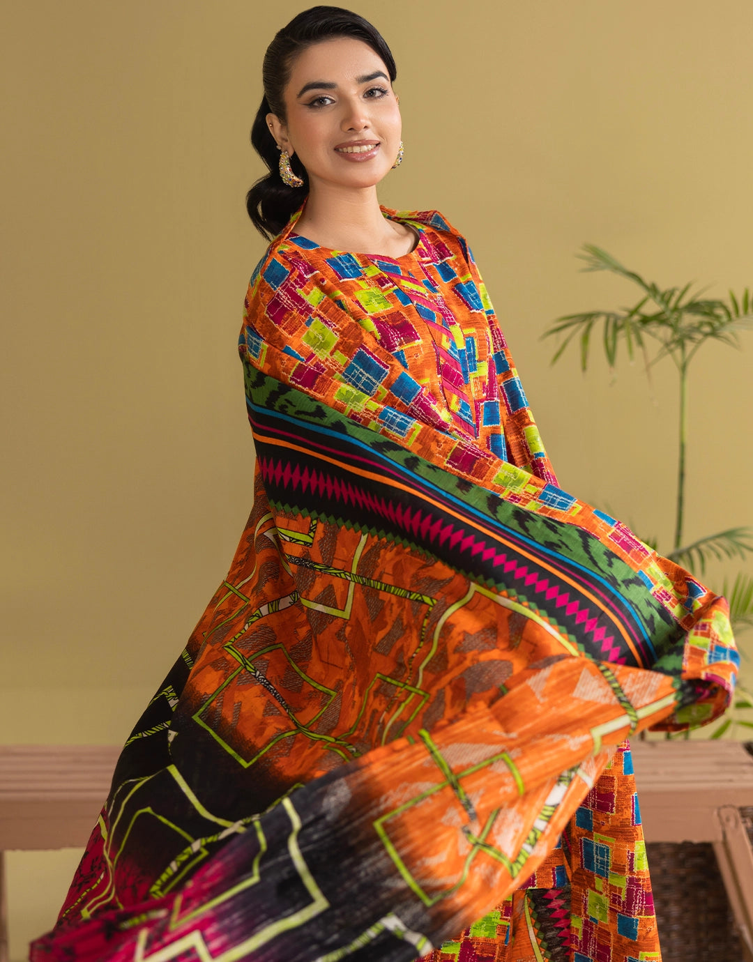 3 Piece - Digitally Printed Khaddar - R108