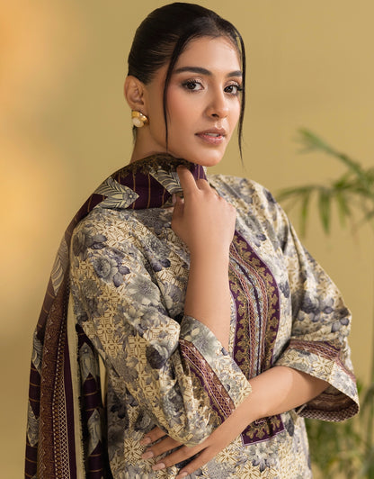 3 Piece - Digitally Printed Khaddar - R109