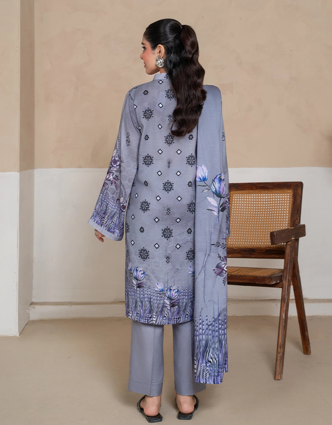 Khamira - 3 Piece Stitched Printed Linen