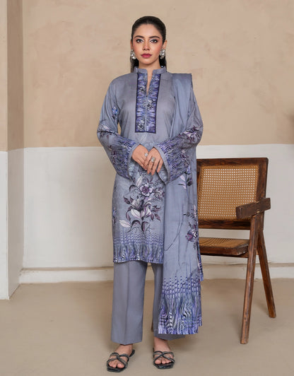 Khamira - 3 Piece Stitched Printed Linen