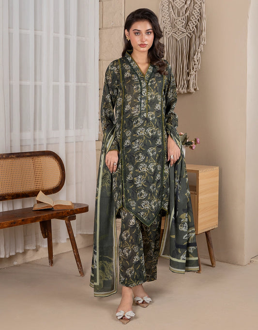 Mehar Un Nisa - 3 Piece Stitched Printed Lawn