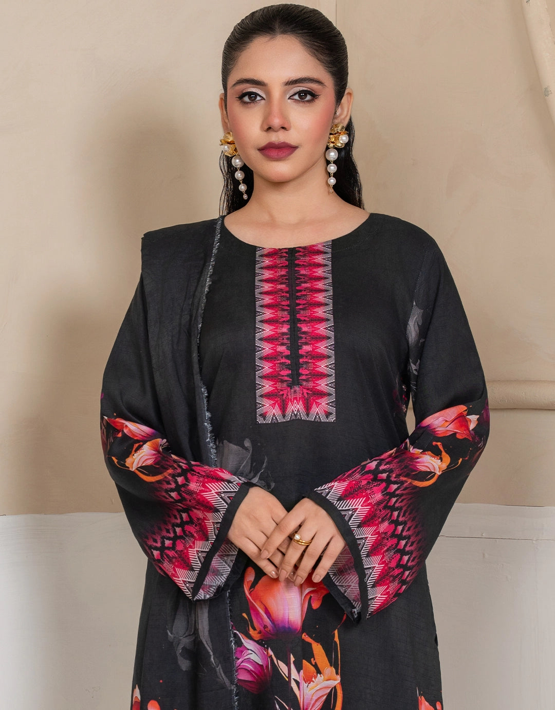 Mahsera - 3 Piece Stitched Printed Linen