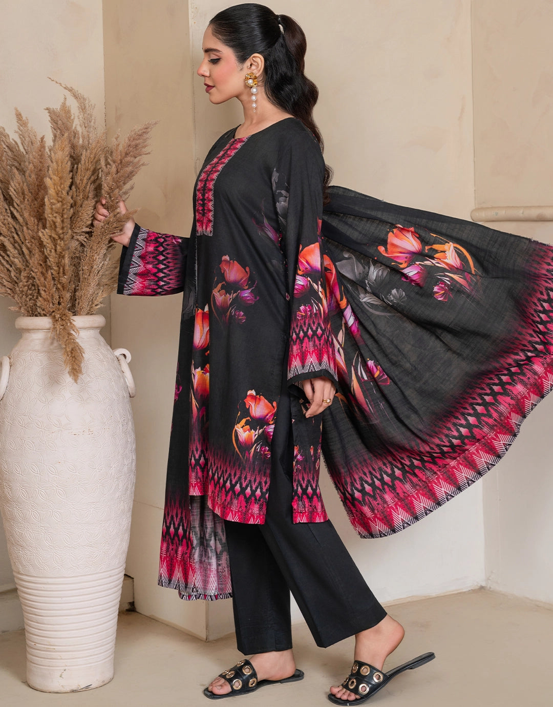 Mahsera - 3 Piece Stitched Printed Linen