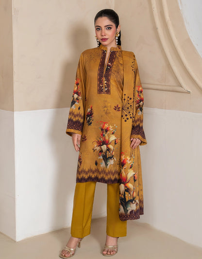 Mahveen - 3 Piece Stitched Printed Linen