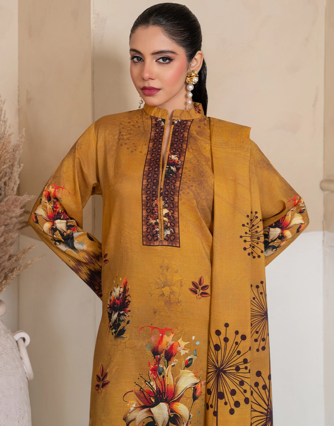 Mahveen - 3 Piece Stitched Printed Linen