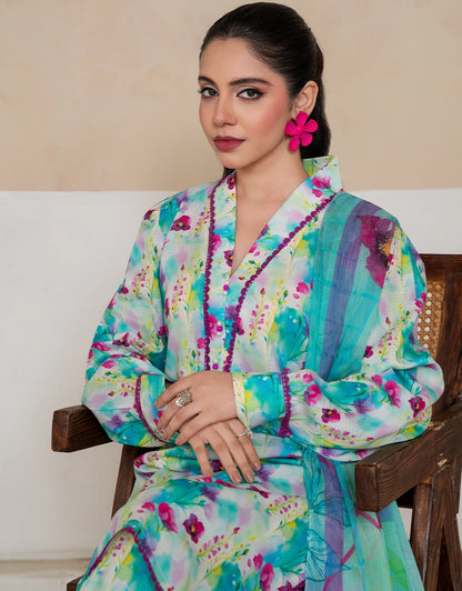 Nazakat - 3 Piece Stitched Printed Linen