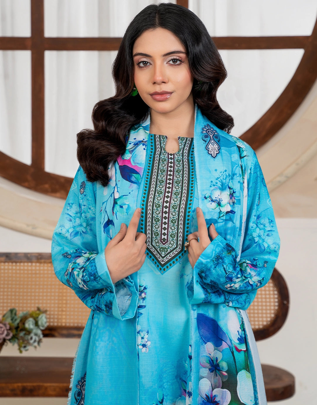 Nurelle - 3 Piece Stitched Printed Linen