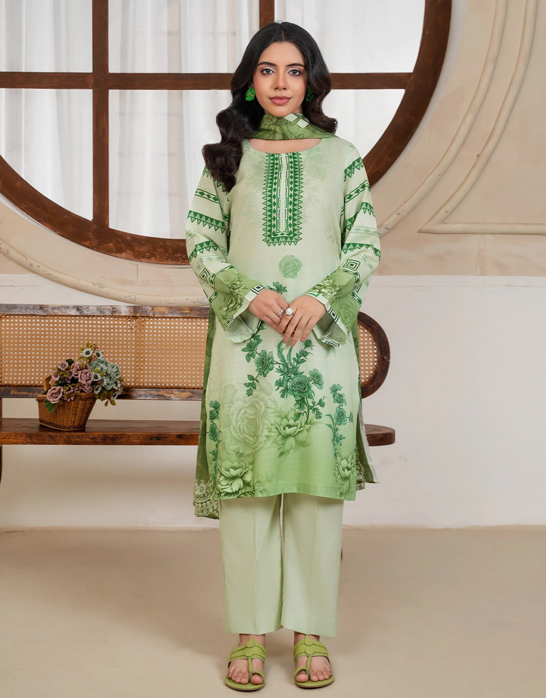 Ornaya - 3 Piece Stitched Printed Linen