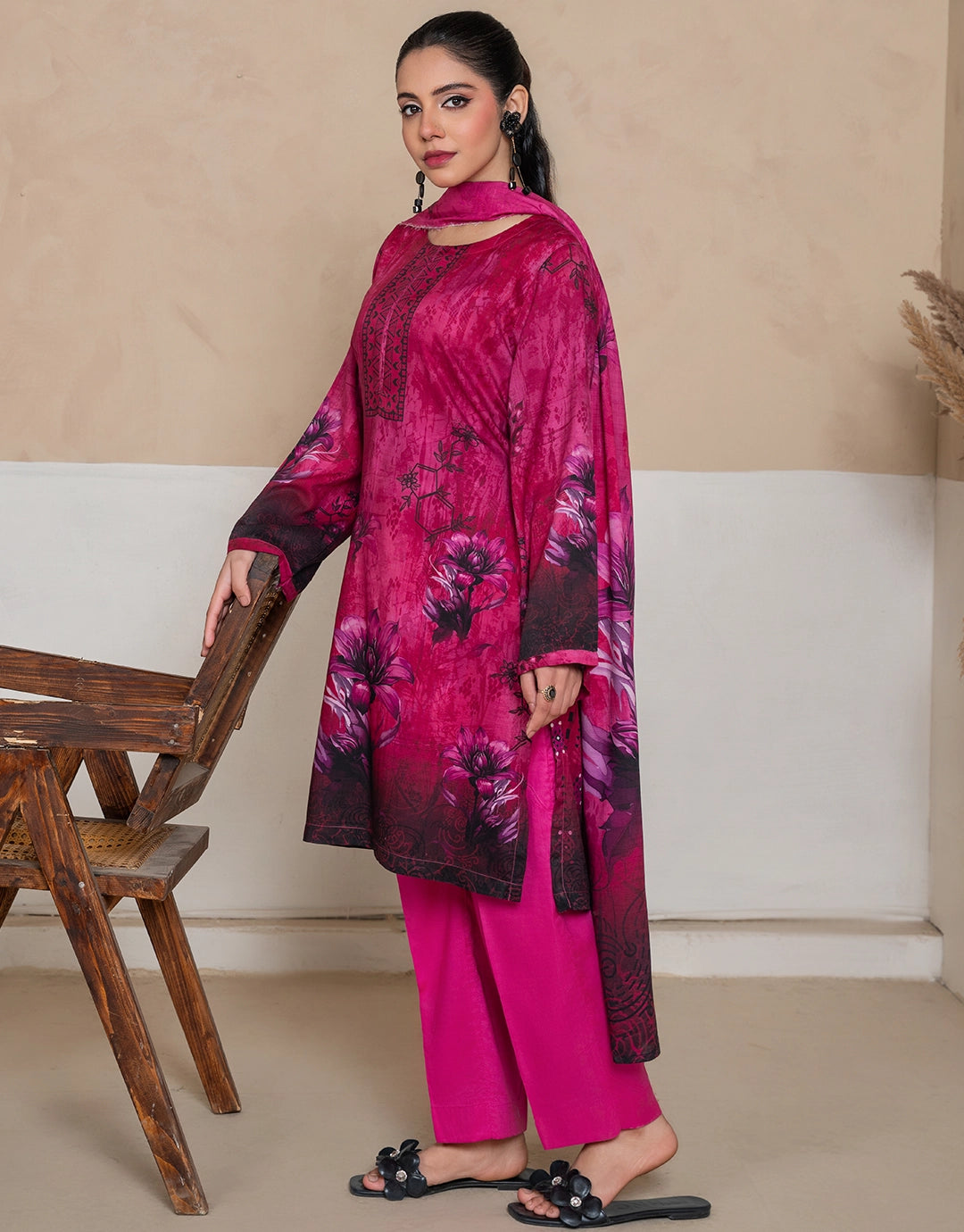 Rehnaaz - 3 Piece Stitched Printed Linen